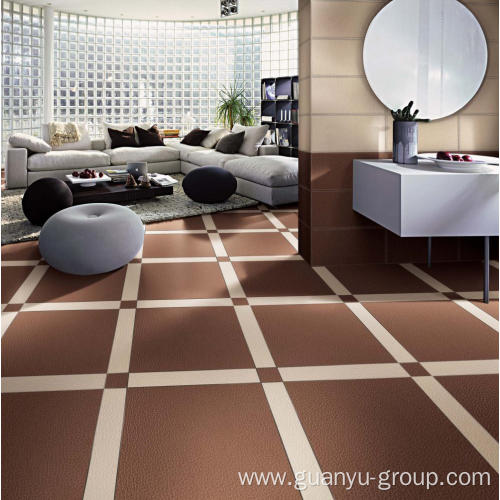 Brown Leather Look Porcelain Floor / Wall Tile